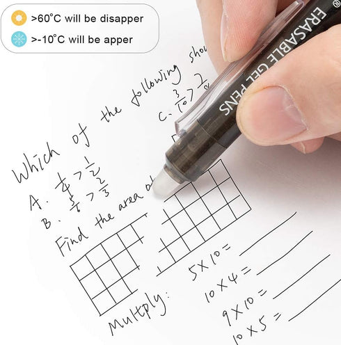 Vitoler Retractable Erasable Gel Pens, Fine Point (0.7mm), 5 Black & 5 Blue Gel Ink Pens for Drawing Writing Planner