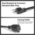 QTEATAK Male and Female Connector Extension Cord 125V 15A 2-Pole 3-Wire 50cm Female Connector and 100cm Male Straight Blade Plug with AWG14 Cables, includes 5 Heat Shrink Tubes (Male & Female 1 Set)