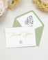 50 Pack 4x6 Inches, MAOBUYOU Floral Thank You Cards with Envelopes, Bulk Greeting Cards Green Envelopes