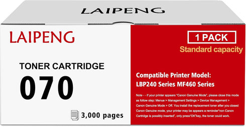 Canon 070 CRG070 Toner Cartridge Standard Capacity for imageCLASS MF461dw Series (Black x1, 3000 Pages)