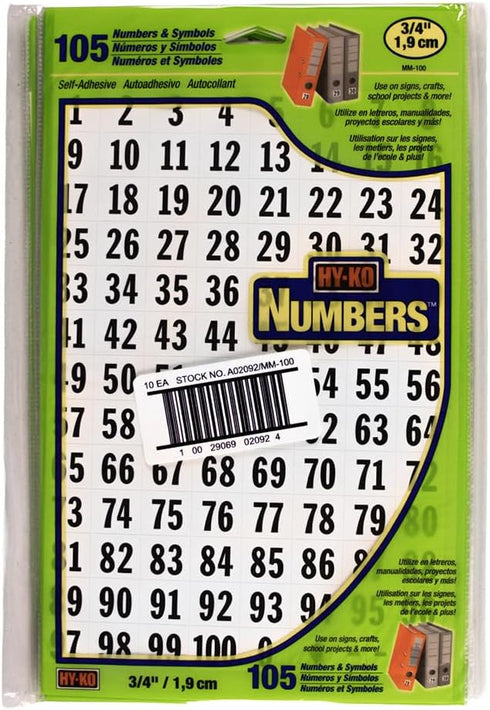 Packaged Mailboxes Hy-Ko Numbers & Letters, DIY Address Number Stickers for Deliveries and Navigation, Self-Adhesive