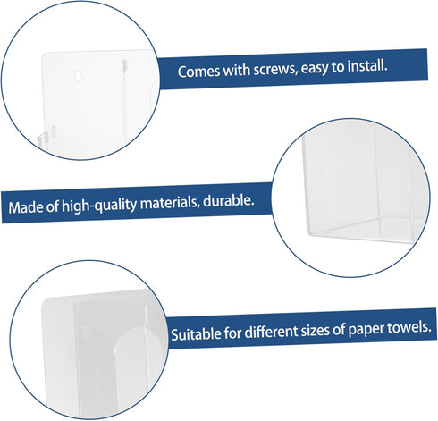 1pc Garneck Acrylic Storage Box Wipe Holder for Bathroom Tissue Box Punch Tissue Holder Hand Towel Storage Wall