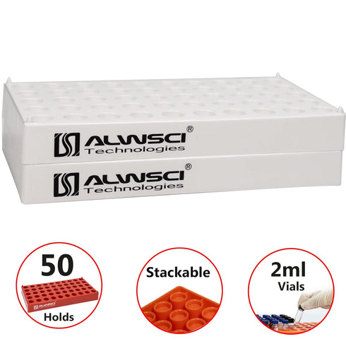ALWSCI 2PCS Autosampler Vial Rack, White, 12mm Multipurpose Vial Tray Holder for 2ml Vial Storage
