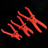 Swpeet 3Pcs Red Line Clamps Flexible Hose Clamps Pliers Kit, Hose Pinch Off Pliers Set for Brake Hoses, Fuel Hoses,