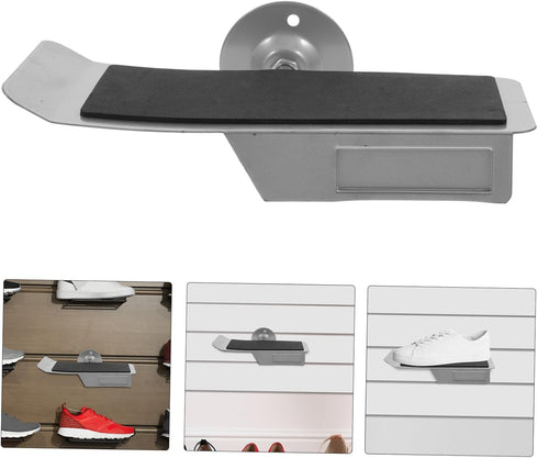 PRETYZOOM Shoe Display Shelf Wall Mount Shoe Rack for Sandals Sports Shoes Space Saving Design Construction for Retail