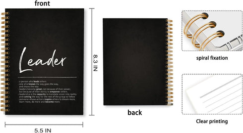 Leader Definition Lined Hardcover College Ruled Spiral Notebook Journal, 5.5×8.3 Inch, Best Leader Gifts