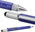 HeTaoCat Metal Multi-tool - 6-in-1 Stylus Pen with Screwdriver, Ruler, Bubble Level, and Ballpoint Pen (Blue)