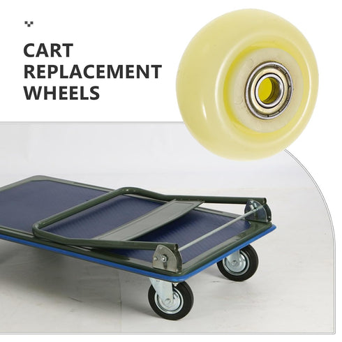 3-inch PRETYZOOM Heavy Duty Nylon Silent Cart Caster Wheel with Ball Bearing, Wear-Resistant Industrial Pulley