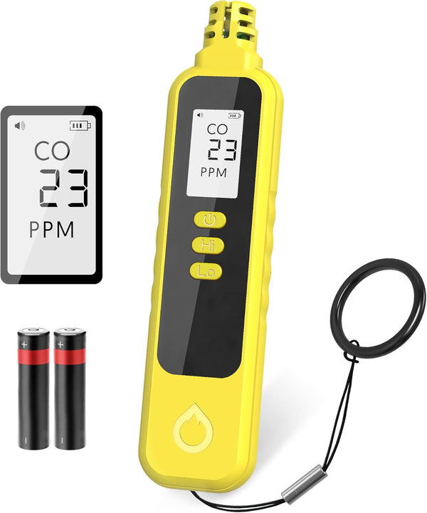 Portable Carbon Monoxide Detectors, Battery Powered Handheld Monitor Alarm Detector with LCD Display for Home/Outdoor