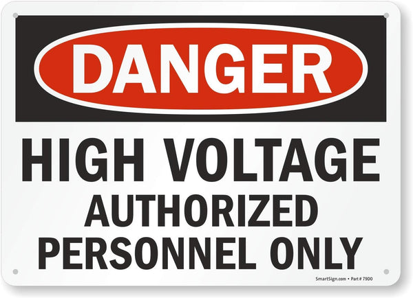 SmartSign "Danger - High Voltage, Authorized Personnel Only" Plastic Sign | 10" x 14"