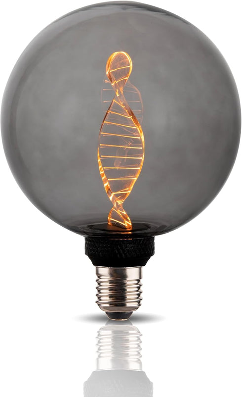 Globe Decorative LED Light Bulb, Oversized Round Dimmable Smoke G125/G40, Edison 3.5W 2200K Soft Warm Lighting