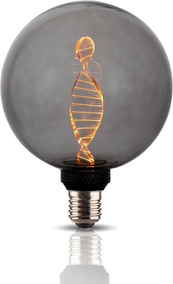 Globe Decorative LED Light Bulb, Oversized Round Dimmable Smoke G125/G40, Edison 3.5W 2200K Soft Warm Lighting