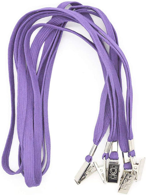 Bird Fiy 50 Pcs Cotton Lanyards with Bulldog Clip, 32-inch Flat Braid Neck Lanyard for ID Cards