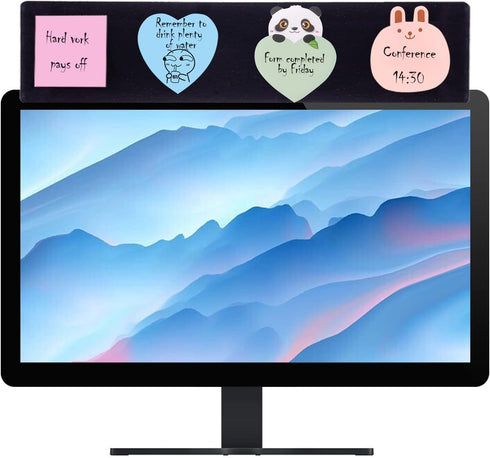 Yocoolfun Black Monitor Memo Board Top Mount,18" Monitor Sticky Note Holder,Sticky Boards,Message Board