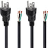 2Pack Power Cord Replacement, 6.46Ft Cable for Appliance, NEMA 5-15P Plug US SJT 18AWG (18/3)
