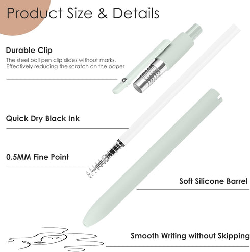 Gel Pens, Cool Stuff Aesthetic Office College School Supplies, Teen Girl Gifts Trendy Stuff, Black Ink Cute Pens Birthday Gifts for Women, Back to School Supplies, Preppy Stuff, 6 Pack