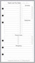 Personal Size Daily Task Planner Insert, Sized for Filofax Personal Notebook (3.7" x 6.75")