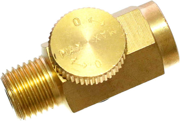 Quickun Pneumatic Brass In-Line Air Flow Regulator Valve, 1/4" NPT Male & Female