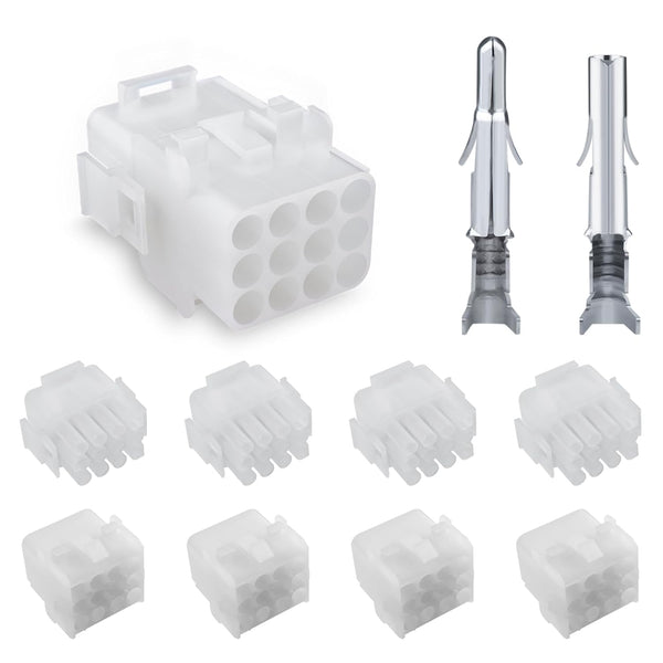 JRready ST6429 12 Pin Power Connector (4 Matched Sets), 6.35mm Diameter Pin and Sockets, Compatible with Molex MLX