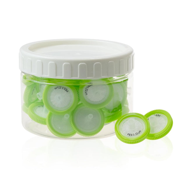 30 Pack PES Syringe Filters, Lab Filters with 0.22um Pore Size, 25mm Diameter