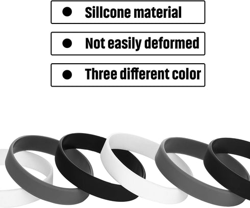 JOVITEC 12 Pieces Rubber Bracelets - Solid Color Silicone Wristbands, Multi-Pack Blank Bracelets for Events