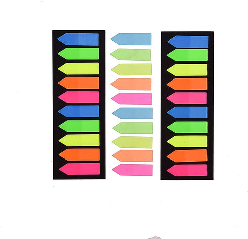 Morepack 2000 Count Neon Color Tape Flag - Page Markers, Index Tab Flags, Sticker Notes, 10 Pack