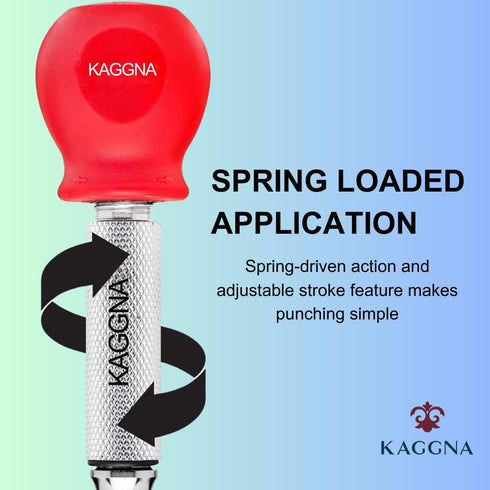 5-Inch Automatic Center Punch - Adjustable Impact Spring Loaded Tool for Metal and Leather Punching