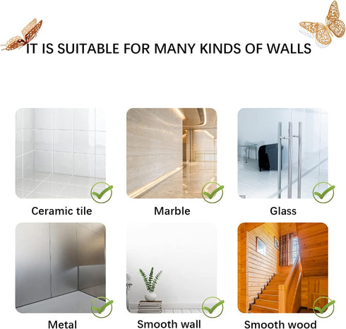 3D 48 4 3 SAOROPEB Butterfly Wall Decor, Pcs Styles Sizes, Removable Metallic Wall Sticker Room Mural Decals for Kids