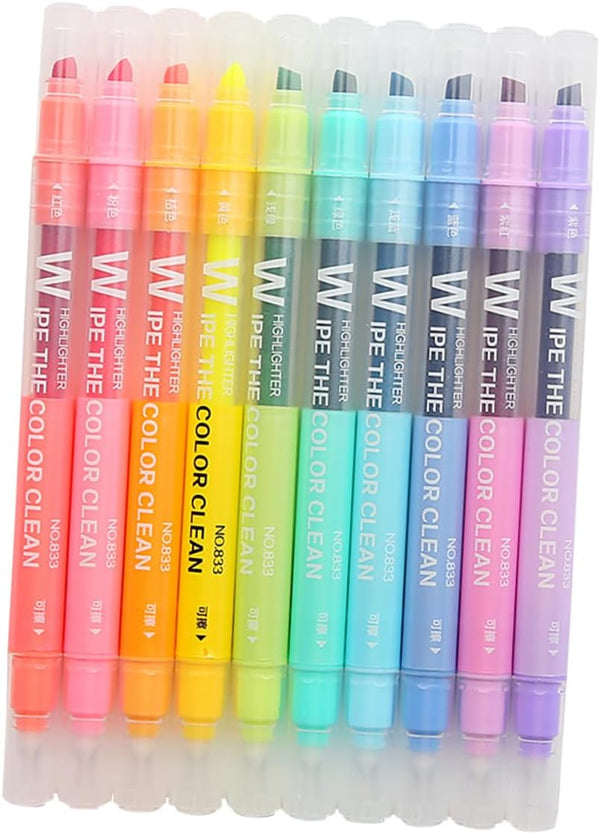 MAGICLULU 10pcs Erasable Highlighter, Colored Liquid Highlighters, Highlighter Pen Markers, Pastel Liquid Highlighter