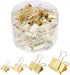 Binder Clip Paper Clamps, Assorted Sizes (Mini, Small, Medium, Large), 100 Pcs Gold Clips for Office School Supplies