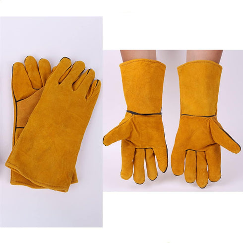 Yellow Leather Welding Gloves, 33cm/13inch for Safety and Protection