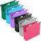 Extra Capacity Plastic Hanging File Folders, 12 Pack Reinforced Expanding Hang Folder, Letter Size, Heavy Duty Organizer