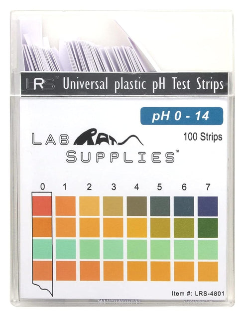 Plastic pH Test Strips, Universal Application, 100 Strips for Saliva, Soap, Urine, Food, Water, Soil Testing