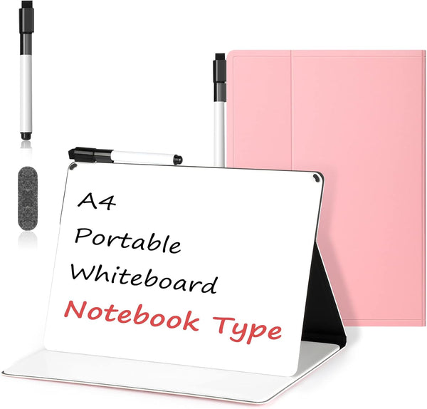 Mini Whiteboard 12"x9" Dry Erase Small White Board, Portable Foldable Desk Holder for Office, Home, Travel, School