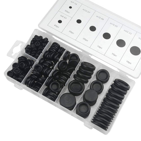 XINGYHENG 170Pcs Rubber Grommet Kit, 7 Sizes Solid Hole Plugs for Plumbing Automotive General Repair