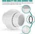 1-1/4" PVC Union Coupling Pipe Fitting, 1-1/4" PVC Slip Union Schedule 40, White (2 Pack)
