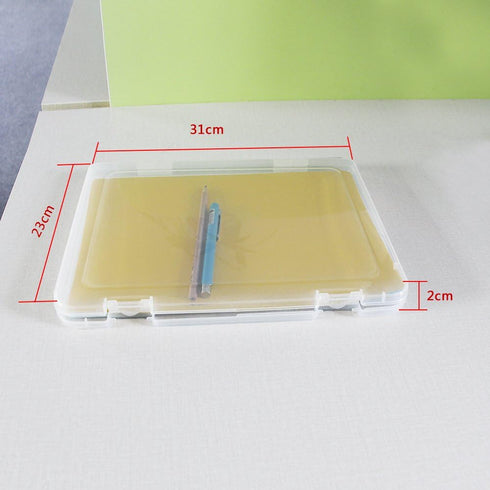 Portable A4 File Box - Transparent Plastic Document Paper Protector, Desk Organizer Case, PP Storage Container