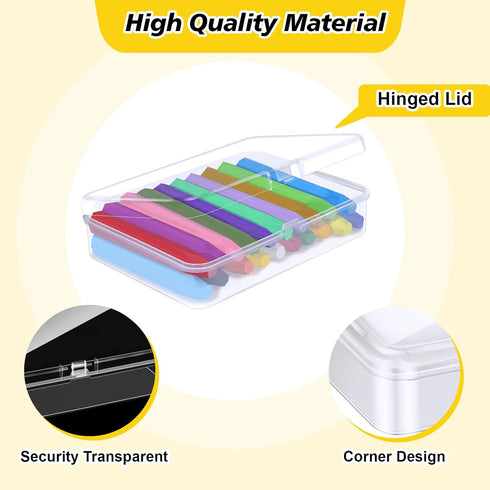 Dcocdeely 6 24 (6) Pcs Plastic Crayon Box Holds Crayon With Hinged Lid, Clear Crayon Organizer Crayon Holder Case