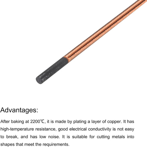 PATIKIL 20pcs 5mmx355mm Carbon Arc Air Gouging Rods, Copper Graphite Coated for Welding