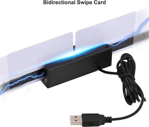 MSR90 USB Swipe Magnetic Credit Card Reader - Mini Smart Card Reader for MSR605, MSR606, Deftun