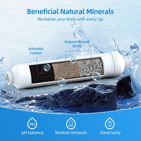 12 1/4" 10-inch MIZUDO Months Remineralization Filter, Quick Connect Alkaline Filter for RO Reverse Osmosis System