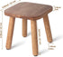 Clucycia 9inch Wooden Step Stool Small Solid Wood Plant Stand Non-Slip Footstool Chair for Adults and Kids Portable