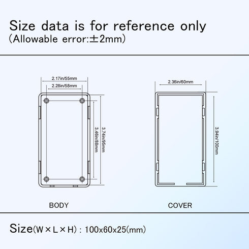 Project Box, 8 Pieces Electrical Box Small Junction Box, ABS Plastic Enclosure, White 3.94" x 2.36" x 0.98"