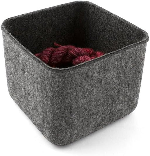 Three by Three Seattle Colorful Two-Tone 'felt-like-it!' Bin for Office, Craft Room, Storage (Charcoal)
