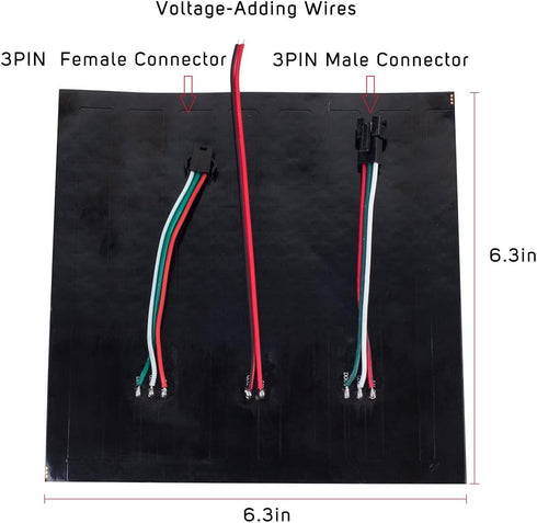 WS2812B 5050SMD 16X16 256 WLED,SP802E,etc DC5V BTF-LIGHTING ECO RGB Alloy Wires Individual Addressable Pixels LED