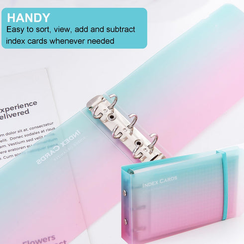 MANWU 35 (2pcs index card Binder organizer with Plastic pocket Sleeves, small organized folder for recipes