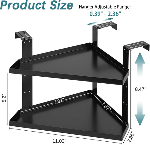 Office Cubicle Shelf, Height Adjustable Storage Organizer with Adjustable Hooks for Cubicle Accessories