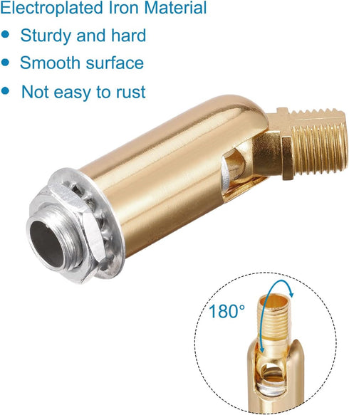 180 M10 Pack 2 MECCANIXITY Sloped Ceiling Adapter Degree Swivel Thread, for Chandelier Ceiling Pendant Light, Champagne