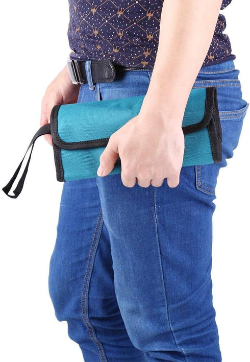 Tools Roll Holder Foldable Storage Bag, Roll Up Tool Pouches for Electrician Technician Homeowner