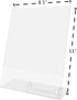 6 Pack 8.5" 11" 3.5" 2" Marketing Holders Acrylic Sign Holder x with x Business Card Pocket Slant Back Side Load Clear